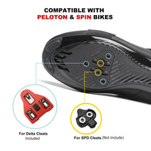 Load image into Gallery viewer, KESCOO Unisex Cycling Shoes Compatible with Peloton Bike & SPD Indoor Outdoor Road Bike Cycling Shoe for Men Women, 1 Hook and Loop Strap, with Delta Cleats