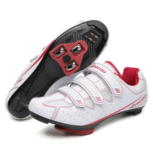 Load image into Gallery viewer, Unisex Cycling Shoes Compatible with Peloton Bike Indoor Road Bike Shoes Riding Shoes with Pre-Installed Delta Cleats for Mens and Women, Clip Indoor Outdoor Bike Pedal - 3 Straps