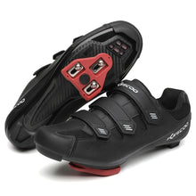Load image into Gallery viewer, Unisex Cycling Shoes Compatible with Peloton Bike Indoor Road Bike Shoes Riding Shoes with Pre-Installed Delta Cleats for Mens and Women, Clip Indoor Outdoor Bike Pedal - 3 Straps