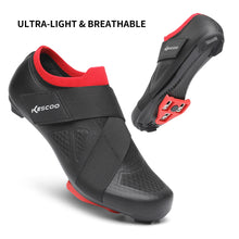 Load image into Gallery viewer, KESCOO Unisex Cycling Shoes Compatible with Peloton Bike &amp; SPD Indoor Outdoor Road Bike Cycling Shoe for Men Women, 1 Hook and Loop Strap, with Delta Cleats
